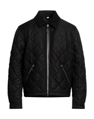 Shop Burberry Man Jacket Black Size S Cotton, Wool