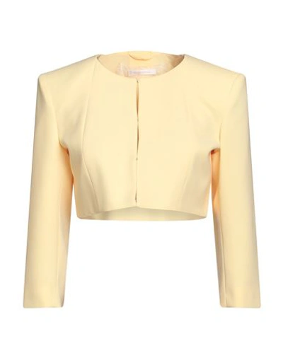 Patrizia Pepe Woman Blazer Yellow Size 10 Polyester, Elastane In Yellow
