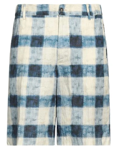 Shop 120% Lino Man Shorts & Bermuda Shorts Blue Size 38 Linen
