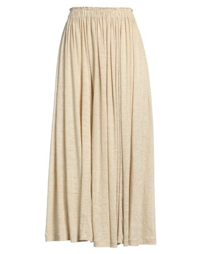 Shop Chloé Woman Maxi Skirt Beige Size 8 Linen