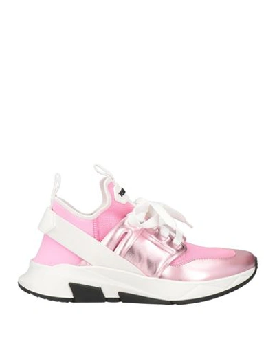 Tom Ford Woman Sneakers Pink Size 6 Polyester, Polyurethane, Soft Leather In Pink