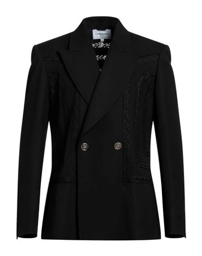 Shop Casablanca Man Blazer Black Size 40 Virgin Wool