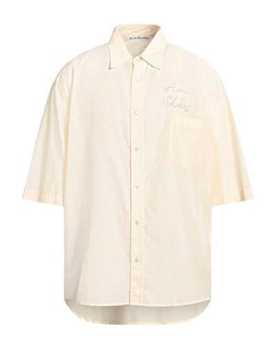Shop Acne Studios Man Shirt Yellow Size 40 Cotton