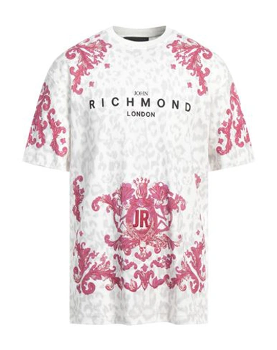 Shop John Richmond Man T-shirt Off White Size Xxl Cotton