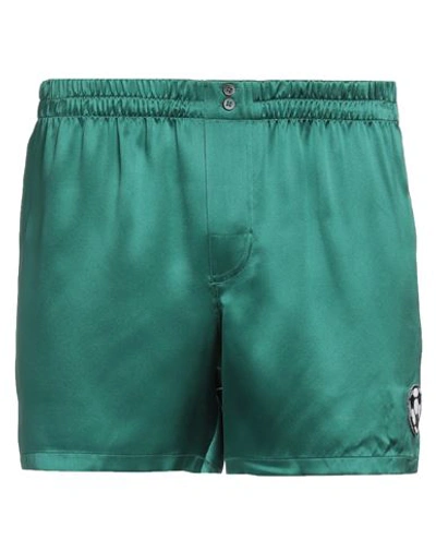 Shop Dolce & Gabbana Man Shorts & Bermuda Shorts Green Size 30 Silk
