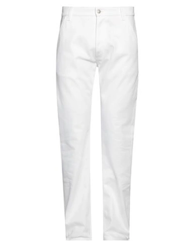 Shop Alexander Mcqueen Man Jeans White Size 36 Cotton, Polyester