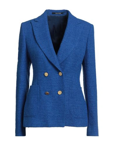 Shop Tagliatore 02-05 Woman Blazer Bright Blue Size 4 Polyester, Linen