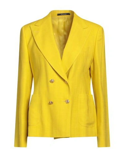 Shop Tagliatore 02-05 Woman Blazer Yellow Size 10 Polyester, Linen
