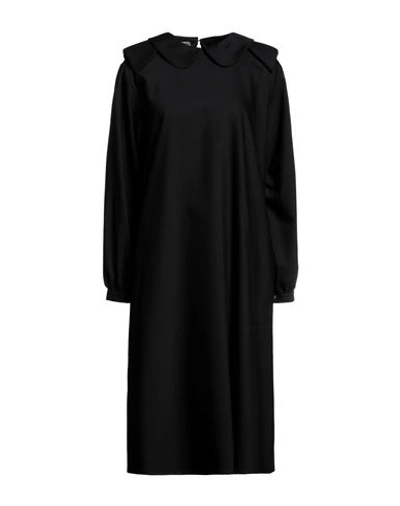 Shop Raf Simons Woman Midi Dress Black Size 4 Virgin Wool