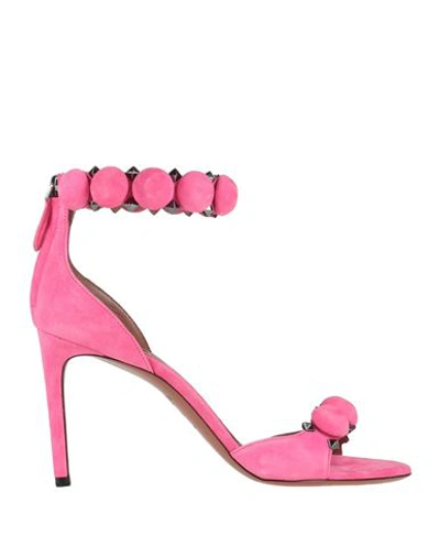 Shop Alaïa Woman Sandals Pink Size 6.5 Soft Leather