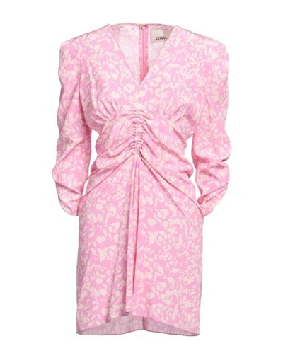 Shop Isabel Marant Woman Mini Dress Pink Size 8 Silk, Elastane