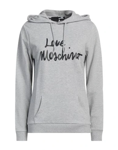 Shop Love Moschino Woman Sweatshirt Light Grey Size 6 Cotton