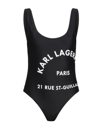 Shop Karl Lagerfeld Woman One-piece Swimsuit Black Size S Recycled Polyamide, Elastane