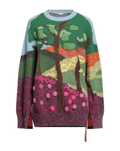 Shop Stella Mccartney Woman Sweater Green Size 2-4 Virgin Wool, Cotton, Wool