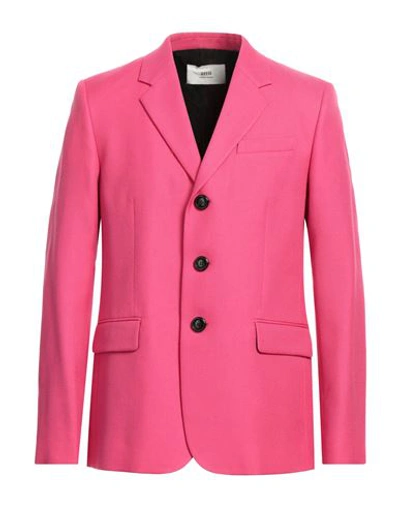 Shop Ami Alexandre Mattiussi Man Blazer Fuchsia Size 38 Virgin Wool In Pink