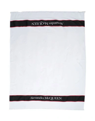 Shop Alexander Mcqueen Man Beach Towel White Size - Cotton, Polyester