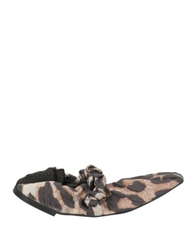 Ganni Woman Ballet Flats Light Grey Size 10 Textile Fibers In Grey