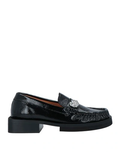 Shop Ganni Woman Loafers Black Size 6 Soft Leather