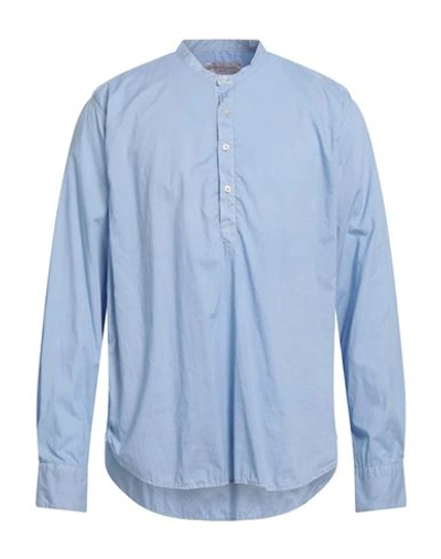 Shop Officine Generale Officine Générale Man Shirt Light Blue Size Xl Cotton