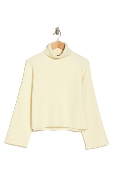 Theory Dolman Sleeve Wool Turtleneck Sweater In Light Yellow
