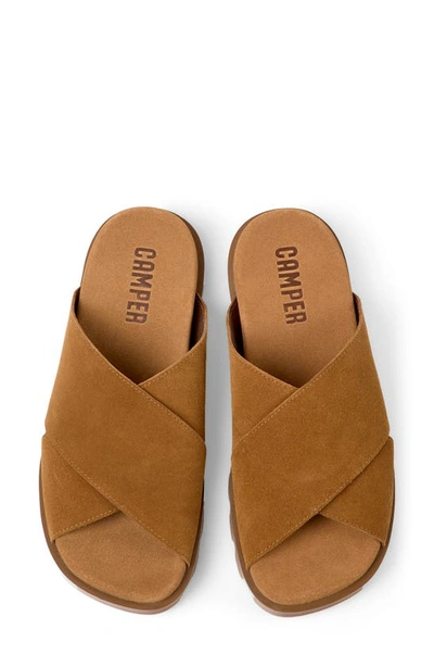 Shop Camper Brutus Slide Sandal In Medium Brown