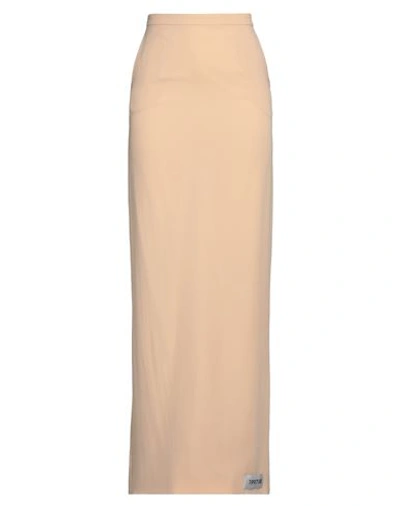 Shop Dolce & Gabbana Woman Maxi Skirt Beige Size 6 Silk, Elastane