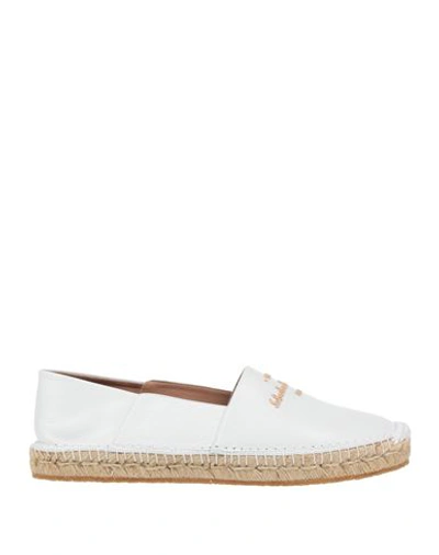 Ferragamo Susana Leather Espadrilles In White