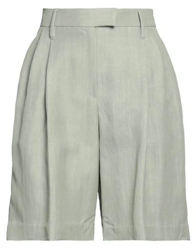 Shop Brunello Cucinelli Woman Shorts & Bermuda Shorts Light Green Size 4 Viscose, Polyamide