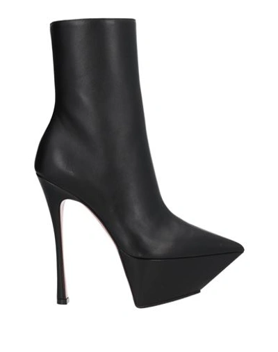 Shop Amina Muaddi Woman Ankle Boots Black Size 8 Soft Leather