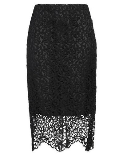 Shop Burberry Woman Midi Skirt Black Size 6 Cotton, Polyester