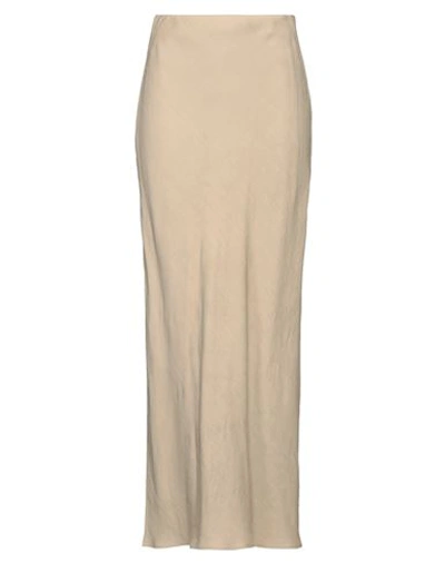 Shop Brunello Cucinelli Woman Maxi Skirt Sand Size 8 Viscose, Linen, Polyester, Elastane In Beige