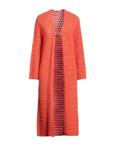 Shop Dorothee Schumacher Woman Overcoat & Trench Coat Orange Size 2 Wool, Cotton, Polyamide