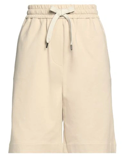 Shop Brunello Cucinelli Woman Shorts & Bermuda Shorts Beige Size M Cotton, Elastane