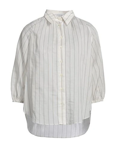 Shop Brunello Cucinelli Woman Shirt White Size Xl Cotton, Silk