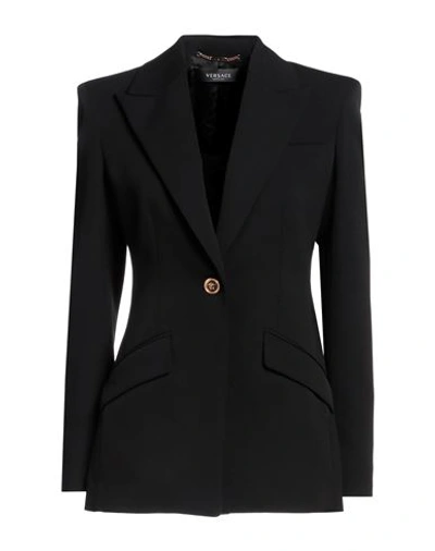 Shop Versace Woman Blazer Black Size 6 Wool, Elastane
