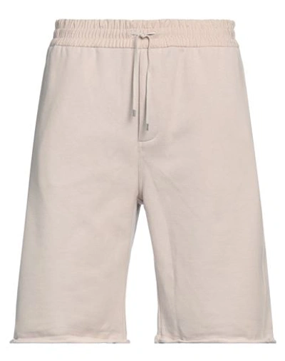 Shop Saint Laurent Man Shorts & Bermuda Shorts Beige Size L Cotton, Bovine Leather