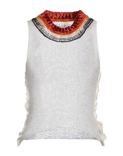 Marni Woman Top White Size 8 Virgin Wool, Cashmere, Viscose, Wool, Mohair Wool In White