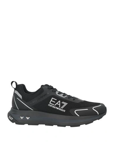 Shop Ea7 Man Sneakers Black Size 10.5 Polyester, Thermoplastic Polyurethane, Elastane