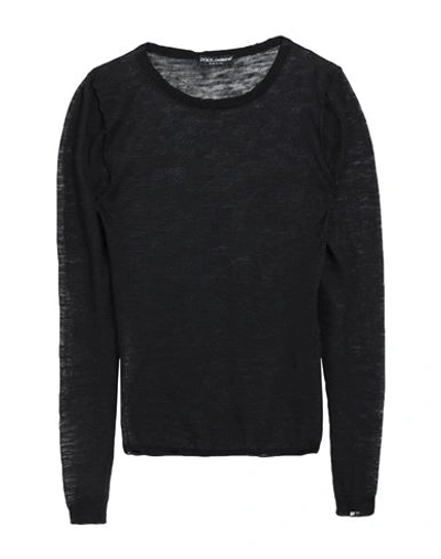 Shop Dolce & Gabbana Man Sweater Black Size 42 Polyester, Linen