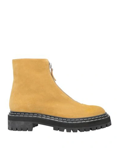 Shop Proenza Schouler Woman Ankle Boots Mustard Size 8 Calfskin In Yellow