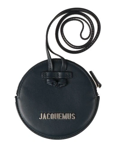 Shop Jacquemus Man Coin Purse Navy Blue Size - Bovine Leather