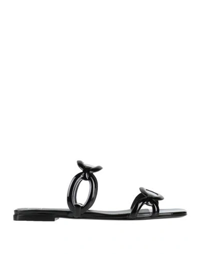 Shop Valentino Garavani Woman Sandals Black Size 8 Soft Leather, Plastic