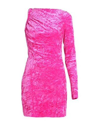 Shop Versace Woman Mini Dress Fuchsia Size 4 Polyester, Elastane, Polyamide In Pink