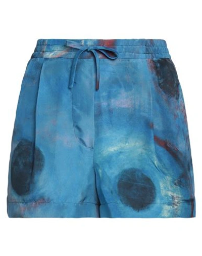 Shop Marni Woman Shorts & Bermuda Shorts Blue Size 6 Silk