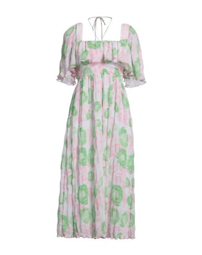 Shop Ganni Woman Midi Dress Light Pink Size 8/10 Recycled Polyester