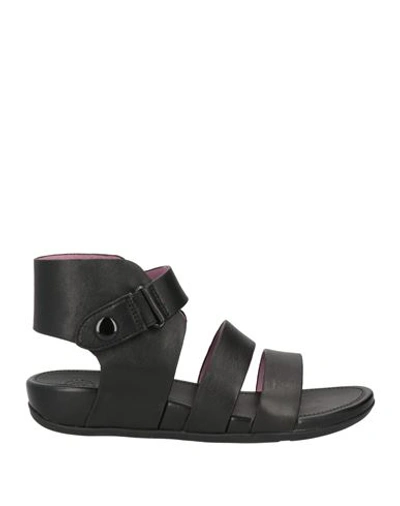 Shop Fitflop Woman Sandals Black Size 7 Leather