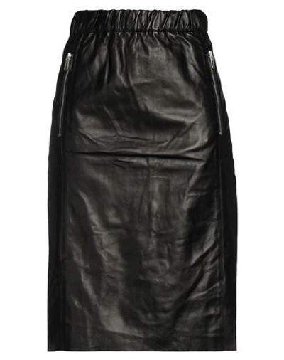 Shop Drome Woman Midi Skirt Black Size M Lambskin