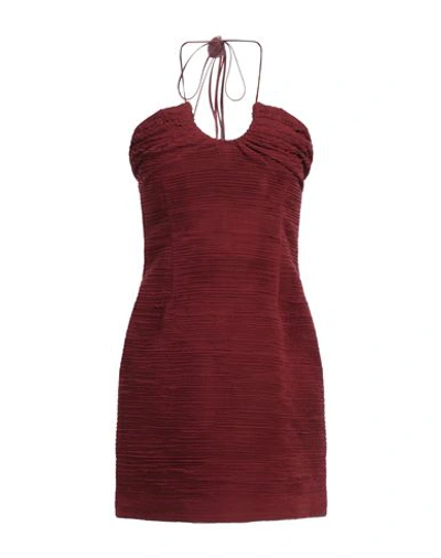 Shop Magda Butrym Woman Mini Dress Burgundy Size 6 Silk In Red