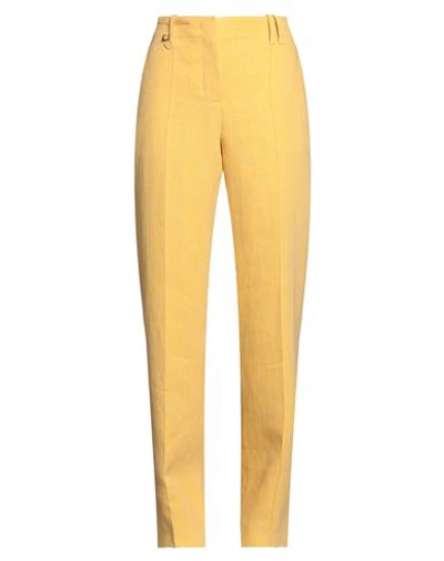 Shop Jacquemus Woman Pants Ocher Size 6 Linen, Viscose, Polyester In Yellow