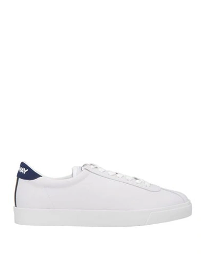 Shop K-way Man Sneakers White Size 13 Leather, Textile Fibers